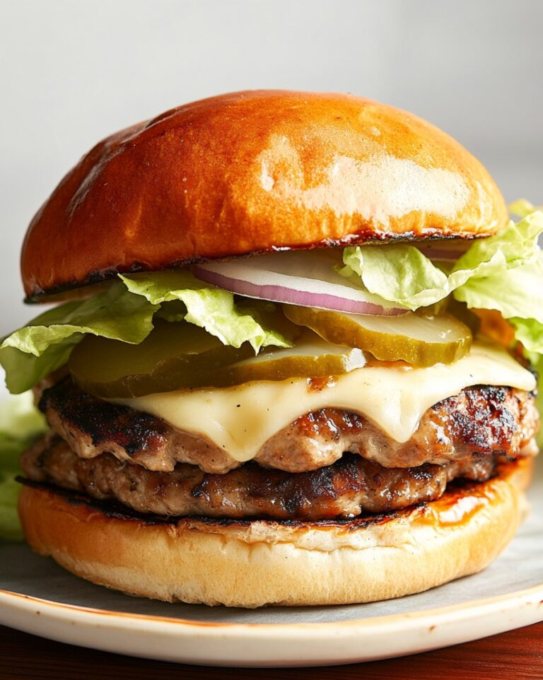 Double-Stack Mushroom and Chicken Cheeseburgers