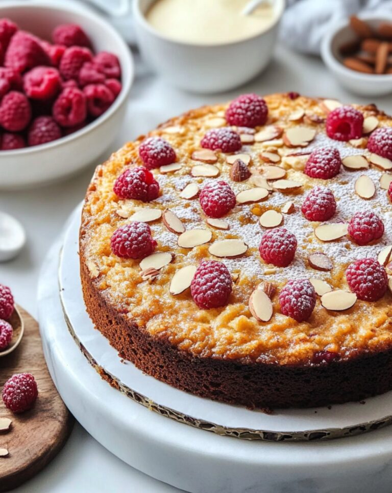 Raspberry Almond Ricotta Cake 