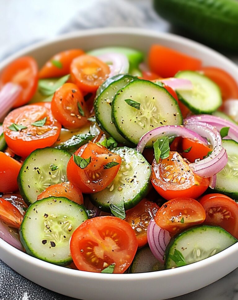 Marinated Cucumbers, Onions, and Tomatoes 🥒🍅