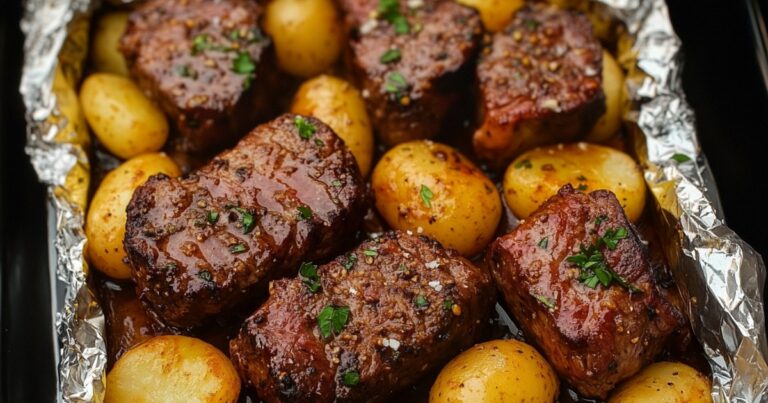 Garlic Steak & Potato Foil Packets