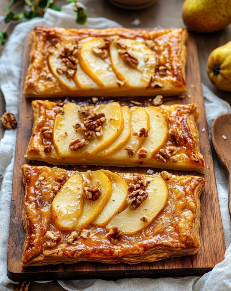 Pear, Walnut & Cheddar Puff Pastry Tart